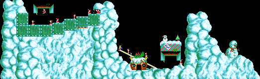 Overview: Holiday Lemmings 1994, Amiga, Frost, 13 - 2 Minutes before midnight